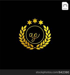 luxury AP initial logo or symbol business company vector icon isolated
