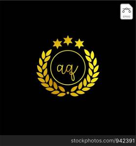 luxury AQ initial logo or symbol business company vector icon isolated