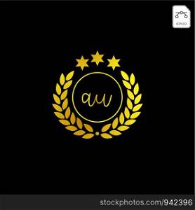 luxury AU initial logo or symbol business company vector icon isolated