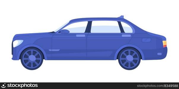 Luxury auto semi flat color vector object. Driving car. Editab≤figure. Full sized item on white. Expensive transport simp≤cartoon sty≤illustration for web graφc design and animation. Luxury auto semi flat color vector object