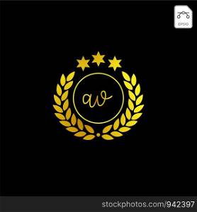 luxury AV initial logo or symbol business company vector icon isolated