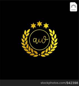 luxury AW initial logo or symbol business company vector icon isolated