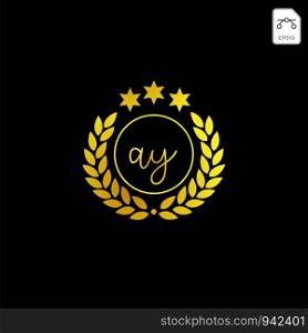 luxury AY initial logo or symbol business company vector icon isolated