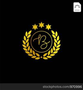 luxury b initial logo or symbol business company vector icon isolated
