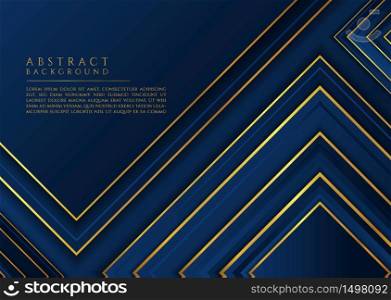 Luxury background abstract design square shape overlap layer gold metallic color. vector illustration.