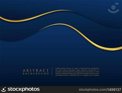 Luxury background fluid curve shape style and gold metallic wave design. vector illustration.