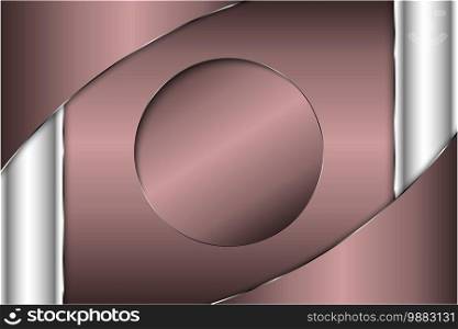 Luxury background of brown pink with silver glossy.Elegant metal modern design.
