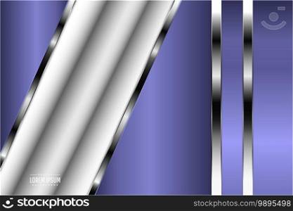 Luxury background of purple with silver glossy.Elegant metal modern design.
