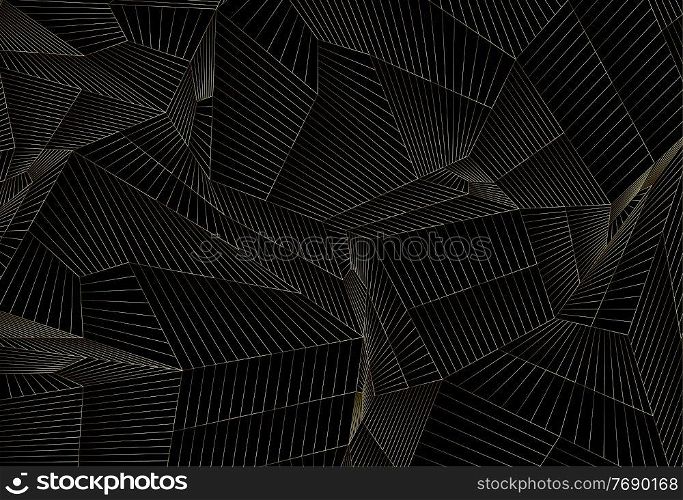 Luxury background with golden geometric lines mesh on black background. Vector illustration EPS10. Luxury background with golden geometric lines mesh on black background. Vector illustration