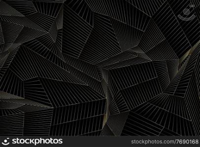 Luxury background with golden geometric lines mesh on black background. Vector illustration EPS10. Luxury background with golden geometric lines mesh on black background. Vector illustration