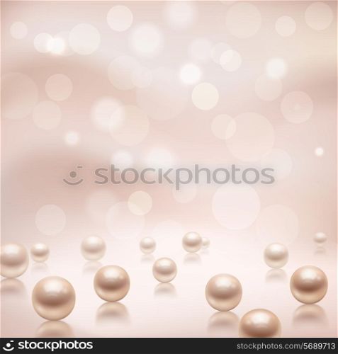 Luxury beautiful shining jewellery background with rose pearls vector illustration