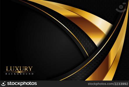 Luxury Black Background and Golden Lines Combination. Graphic Design Element.