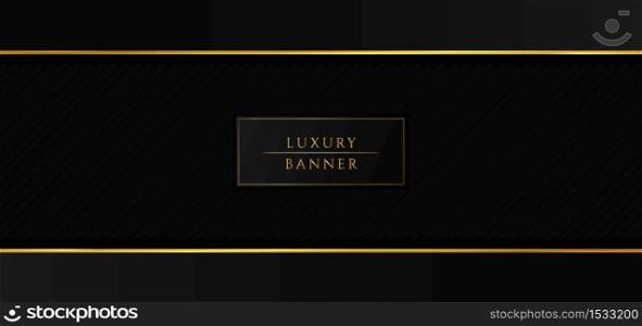 Luxury black pattern design pattern overlap layer frame gold border style. vector illustration