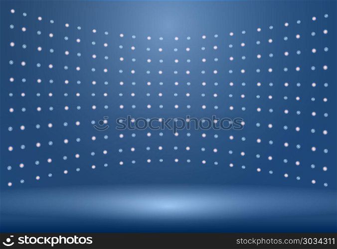Luxury blue studio room background with Spotlights well use as Business backdrop, Template mock up for display of product, Vector illustration. Luxury blue studio room background with Spotlights well use as B