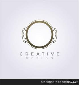 Luxury Circle Classic Vector Illustration Design Clipart Symbol Logo Template.
