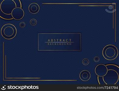 Luxury circle overlap layer gold metallic color frame pattern background. vector illustration.