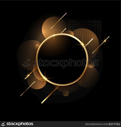 luxury circular golden frame with text space