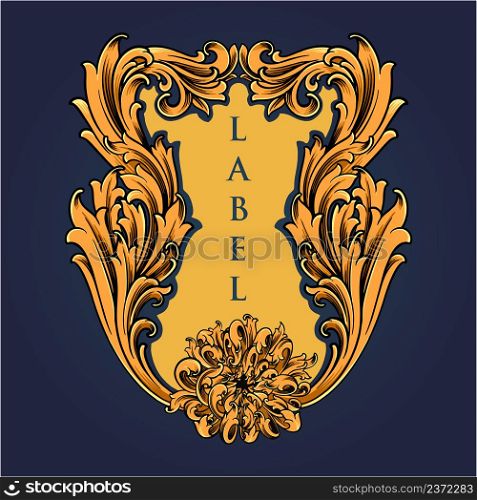 Luxury classic label badge ornate vector illustrations for your work logo, merchandise t-shirt, stickers and label designs, poster, greeting cards advertising business company or brands