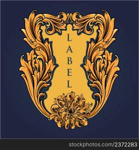 Luxury classic label badge ornate vector illustrations for your work logo, merchandise t-shirt, stickers and label designs, poster, greeting cards advertising business company or brands