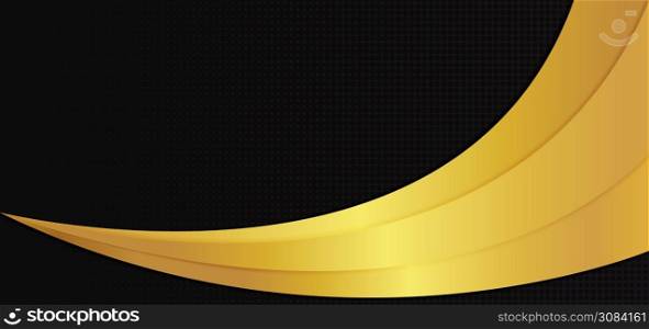 Luxury concept gold metallic overlap layer curve shape design. vector illustration.