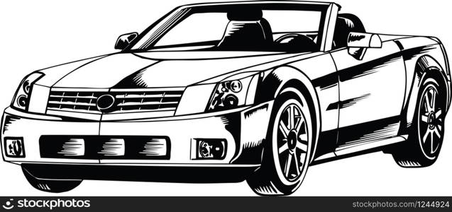 Luxury Convertible Car Vector Illustration