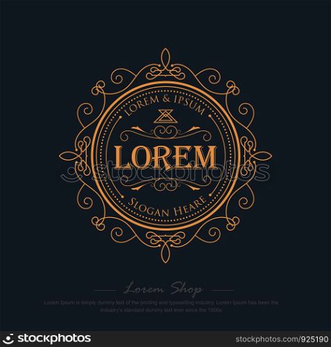 Luxury crown frame modern vector flourishes calligraphy elegant logos template