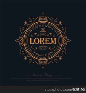 Luxury crown frame modern vector flourishes calligraphy elegant logos template