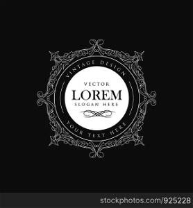 Luxury crown frame vector logos flourishes calligraphy elegant template