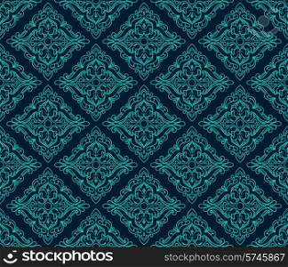 Luxury Damask seamless pattern. Blue color. Vector illustrations EPS10. Luxury Damask seamless pattern. Blue color. Vector illustrations
