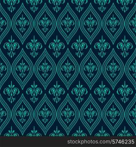 Luxury Damask seamless pattern. Blue color. Vector illustrations EPS10. Luxury Damask seamless pattern. Blue color. Vector illustrations