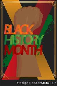 Luxury deluxe Black History Month  in February  Poster. Abstract event template for website, banner, book cover, presentation.