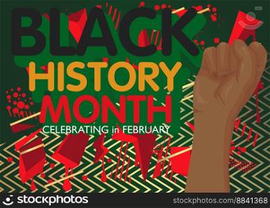 Luxury deluxe Black History Month (in February) Poster. Abstract event template for website, banner, book cover, presentation.