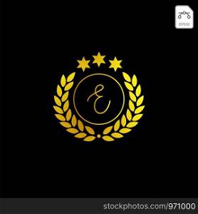 luxury e initial logo or symbol business company vector icon isolated