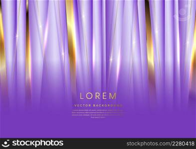 Luxury Elegant light purple vertical stripes pattern with diagonal gold stripes lines. You can use for ad, poster, template, business presentation. Vector illustration