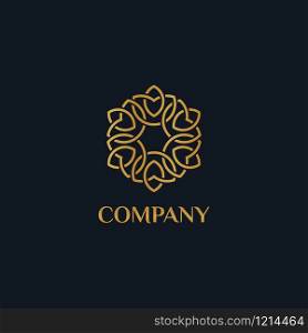 Luxury flower logo related to Boutique, Hotel, Restaurant, Jewelry, Resort or Interior. Floral emblem design. Flower icon concept.