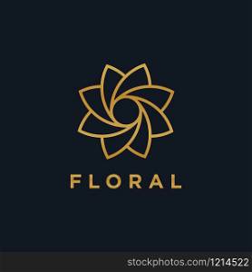 Luxury flower logo related to Boutique, Hotel, Restaurant, Jewelry, Resort or Interior. Floral emblem design. Flower icon concept.