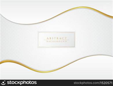 Luxury fluid gold overlap layer design abstract style white background curve shape. vector illustration.