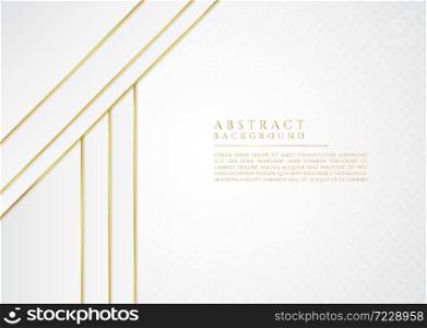 Luxury frame triangle and square shape white and gold color background. vector illustration.