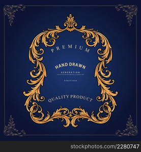 Luxury frame vintage hand drawn Vector illustrations for your work Logo, mascot merchandise t-shirt, stickers and Label designs, poster, greeting cards advertising business company or brands.