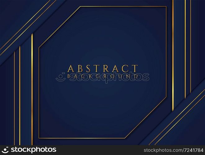 Luxury geometric frame shape design gold color overlap layer with space for content. vector illustration.