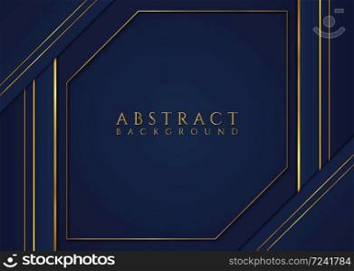 Luxury geometric frame shape design gold color overlap layer with space for content. vector illustration.