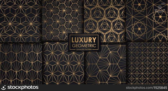 Luxury geometric seamless pattern set, Abstract background, Decorative wallpaper.