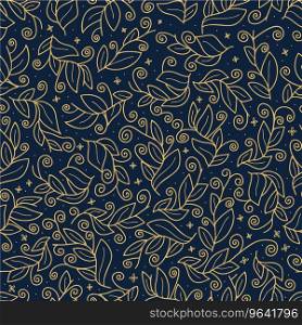 Luxury gold cute leaf seamless pattern abstract Vector Image