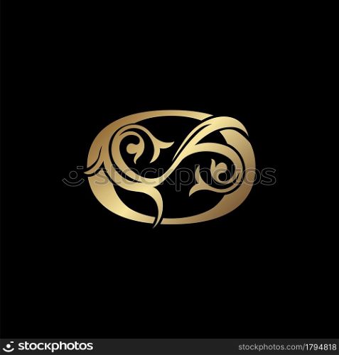 Luxury Gold Letter O Floral Leaf Logo Icon, Classy Vintage vector design concept for emblem, wedding card invitation, brand identity, business card initial, Restaurant, Boutique, Hotel and more luxuries business identity.