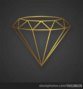 Luxury gold shape diamond isolated. Vector line logo. Luxury gold diamond isolated. Vector line logo for your design