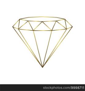 Luxury gold shape diamond isolated. Vector line logo. Luxury gold diamond isolated. Vector line logo for your design