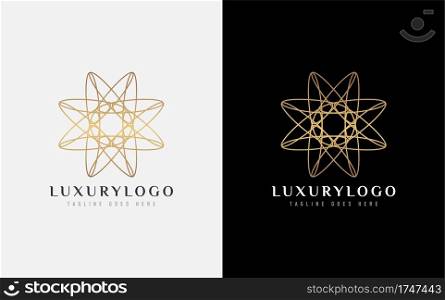 Luxury Gold Star Logo Design. Usable For Business and Brand Company. Vector Logo Illustration.