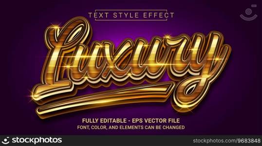 Luxury Gold Text Style Effect. Editable Graphic Text Template.