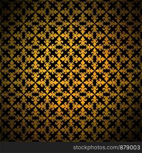 Luxury golden background with ornament, on black. Vector illustration. Luxury golden background with ornament