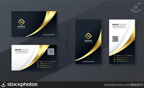 luxury golden business card template design set
